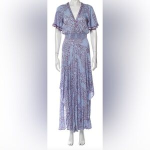 Poupette St Barth Purple and Blue Asymmetrical Maxi Dress
